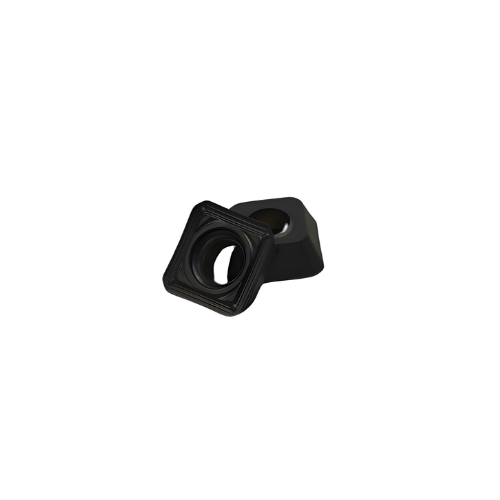 Angled perspective of Kyocera SEKT1204AFEN-S milling insert displaying thickness and edge detail