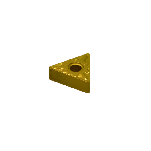 10 pc Kyocera TNMG160408PS CA525 Turning Insert (Medium Cutting, PS Chipbreaker) – Side angle displaying insert geometry and metallic finish.