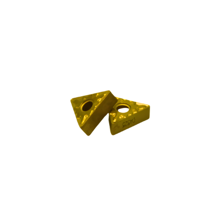 10 pc Kyocera TNMG160408PS CA525 Turning Insert (Medium Cutting, PS Chipbreaker) – Insert displayed from a low angle showing thickness and profile.