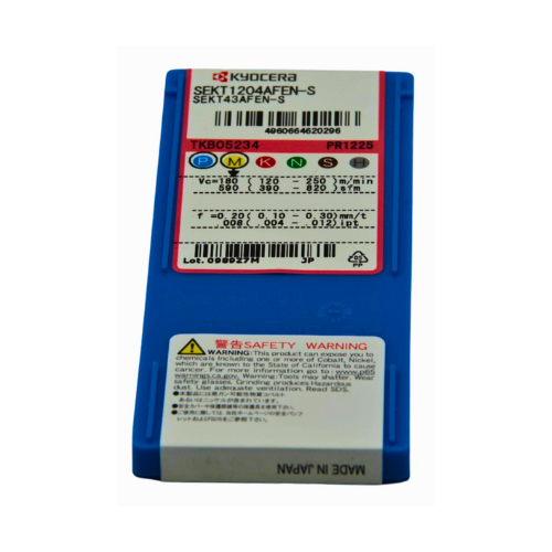 Side view of a Kyocera SEKT1204AFEN-S insert illustrating chipbreaker and insert profile