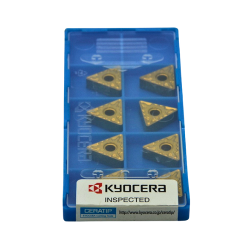 10 pc Kyocera TNMG160408PS CA525 Turning Insert (Medium Cutting, PS Chipbreaker) – Close-up of insert surface highlighting PS chipbreaker pattern.
