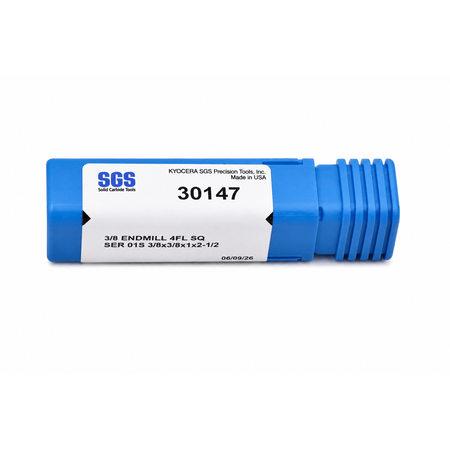 KYOCERA ASIA PACIFIC PTE LTD ENDMILL Kyocera SGS - 3/8" 4 Flute Uncoated Carbide End Mill Short Series