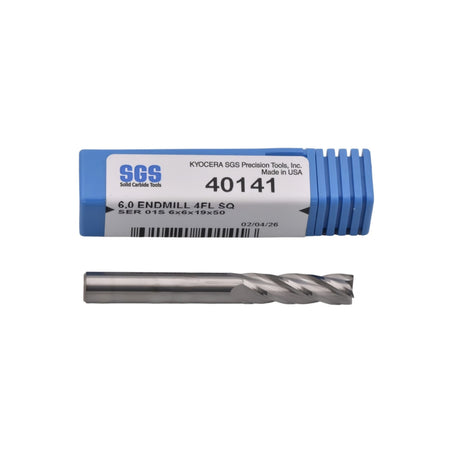 KYOCERA ASIA PACIFIC PTE LTD ENDMILL Kyocera SGS - 6.0mm 4 Flute Uncoated Carbide End Mill Short Series