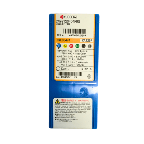 KYOCERA ASIA PACIFIC PTE LTD INSERT 10pc Kyocera CNMG120404PMG CA125P – Turning Insert (Medium-Roughing, PMG Chipbreaker)