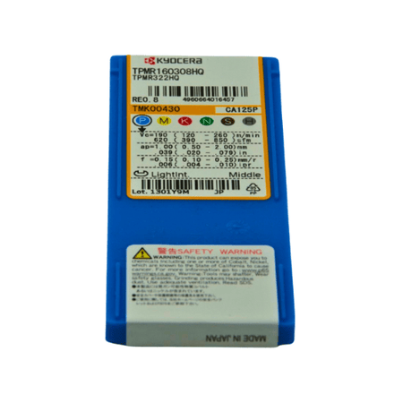 KYOCERA ASIA PACIFIC PTE LTD INSERTS 10 pc Kyocera TPMR160308HQ CA125P – Turning Insert (Finishing to Medium, HQ Chipbreaker)
