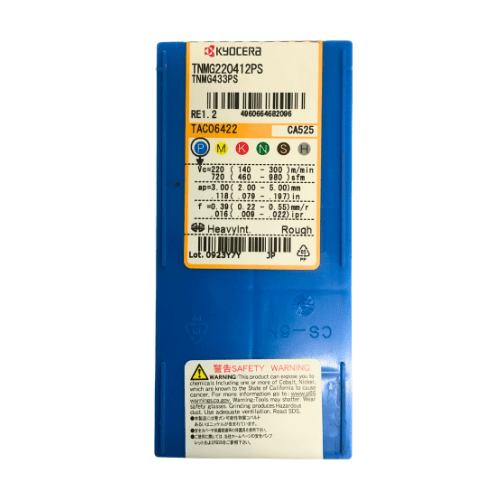 KYOCERA ASIA PACIFIC PTE LTD INSERTS 10pc Kyocera TNMG220412PS CA525 – Turning Insert (Medium to Roughing, PS Chipbreaker)
