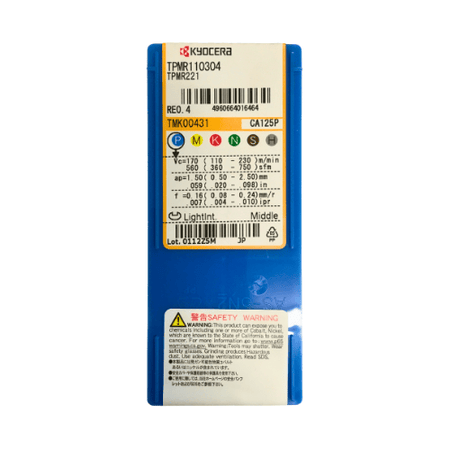 KYOCERA ASIA PACIFIC PTE LTD INSERTS 10pc Kyocera TPMR110304 CA125P – Turning Insert (Finishing to Medium, Steel Machining)
