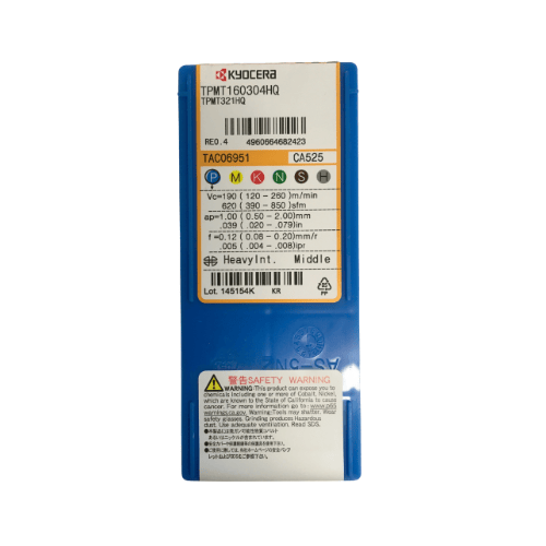 KYOCERA ASIA PACIFIC PTE LTD INSERTS 10pc Kyocera TPMT160304HQ CA525 – Turning Insert (Finishing to Medium, HQ Chipbreaker)