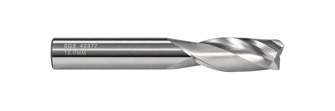 Kyocera SGS 40377 18mm 2 Flute Bright Uncoated Carbide Square End Mill - Twin Eagle Imports