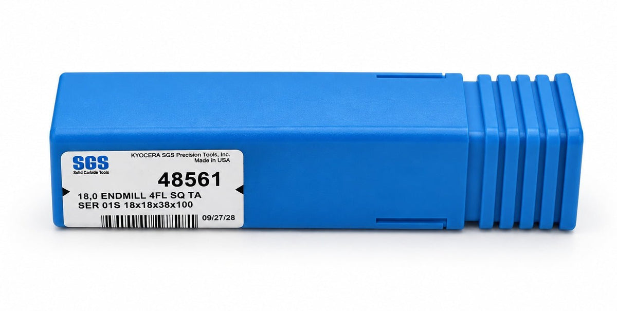 Kyocera SGS 48561 18mm 4 Flute Ti-NAMITE-A AlTiN Coated Carbide Square End Mill - Twin Eagle Imports